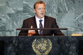 Dánský premiér Rasmussen v OSN.